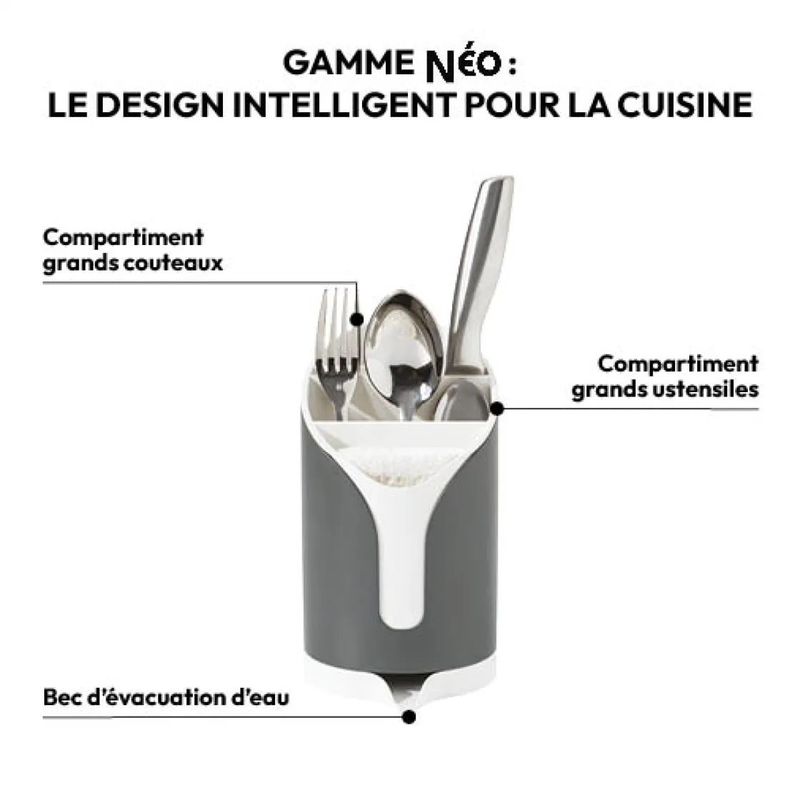 5five Égouttoir à couverts, Gris anthracite