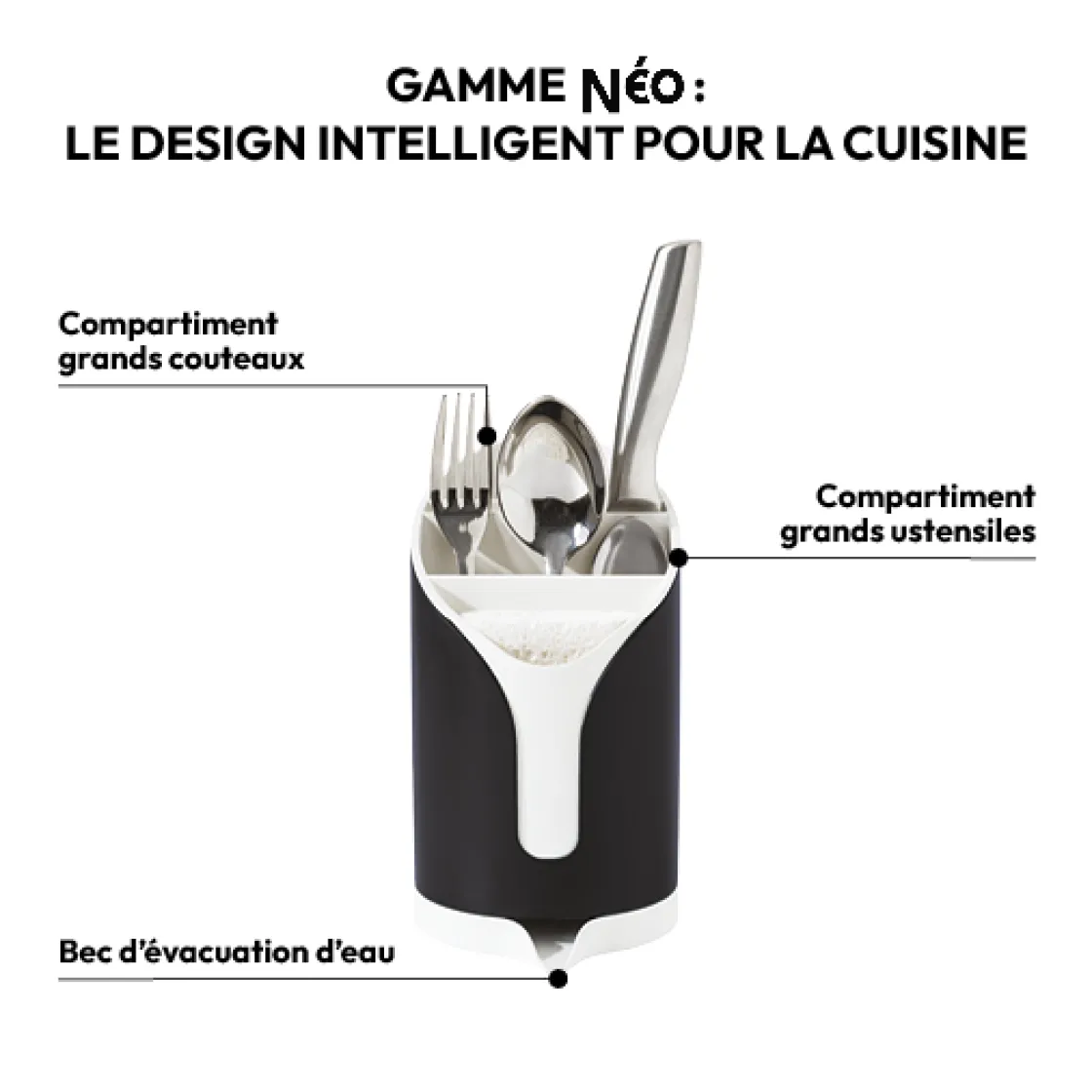 5five Égouttoir à couverts, Noir