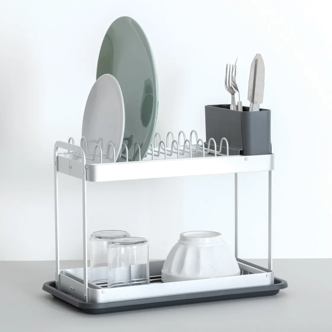 5five Égouttoir 2 niveaux, Gris