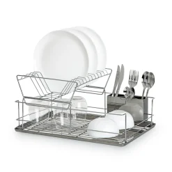 5five Égouttoir acier 2 niveaux avec plateau, Inox