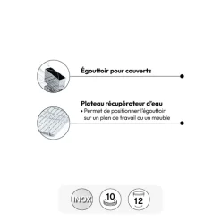 5five Égouttoir acier 2 niveaux avec plateau, Inox