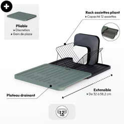 5five Égouttoir avec rack extensible, Vert
