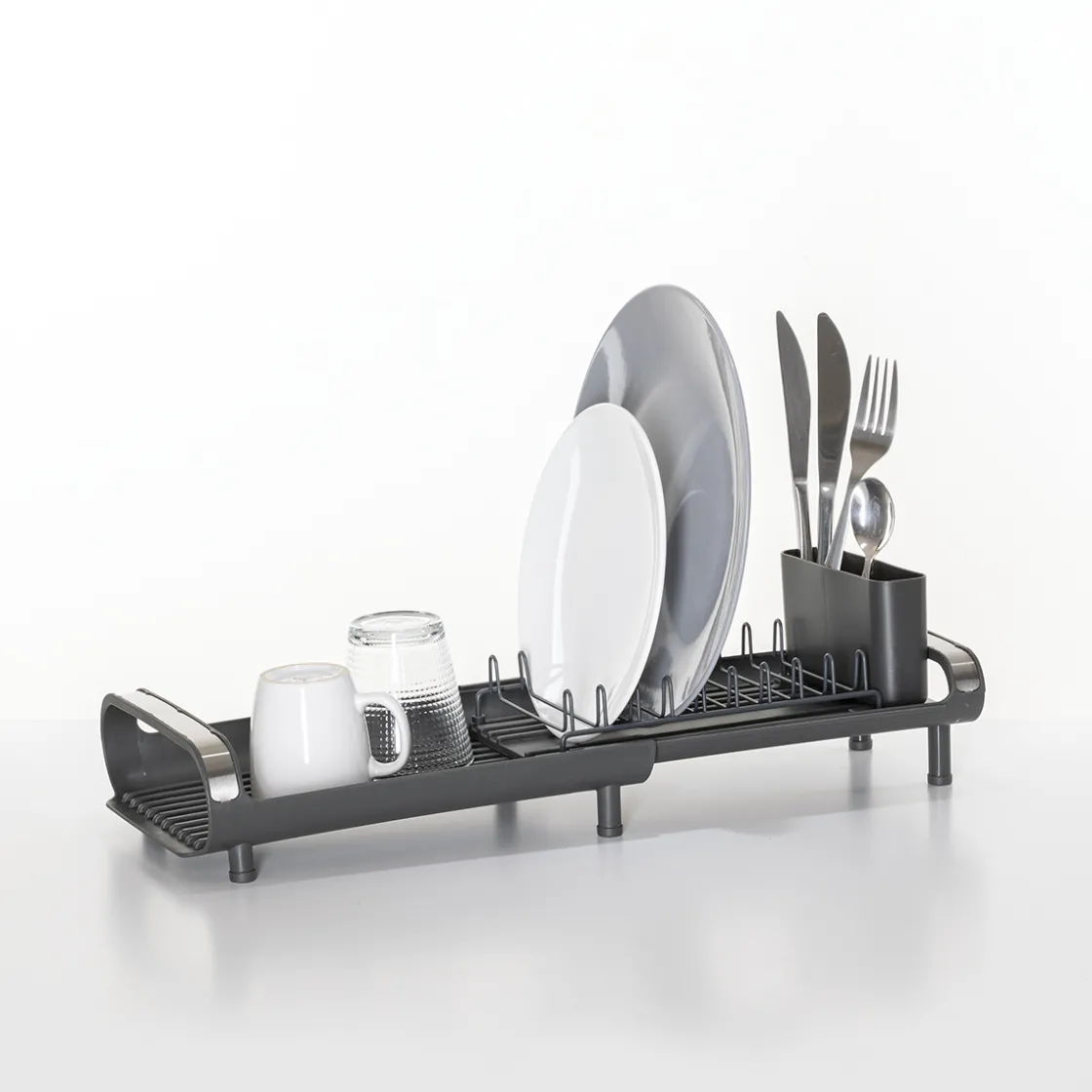 5five Égouttoir extensible 9 assiettes, Gris