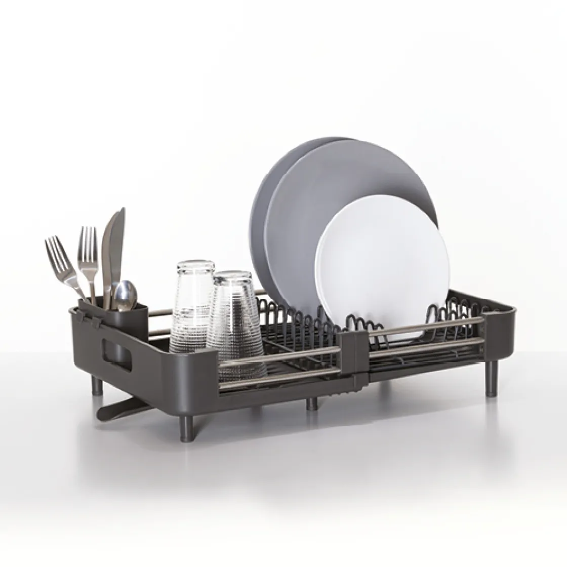 5five Égouttoir extensible 12 assiettes, Gris