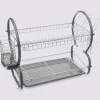 5five Égouttoir métal 2 niveaux avec plateau, Gris