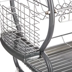 5five Égouttoir métal 2 niveaux avec plateau, Gris