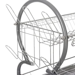 5five Égouttoir métal 2 niveaux avec plateau, Gris