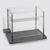 5five Égouttoir métal 2 niveaux avec plateau, Gris