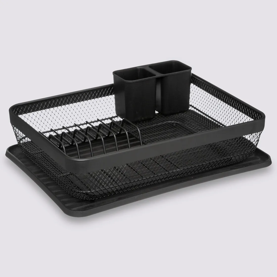 5five Égouttoir métal avec plateau, Noir
