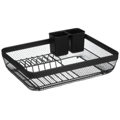 5five Égouttoir métal avec plateau, Noir