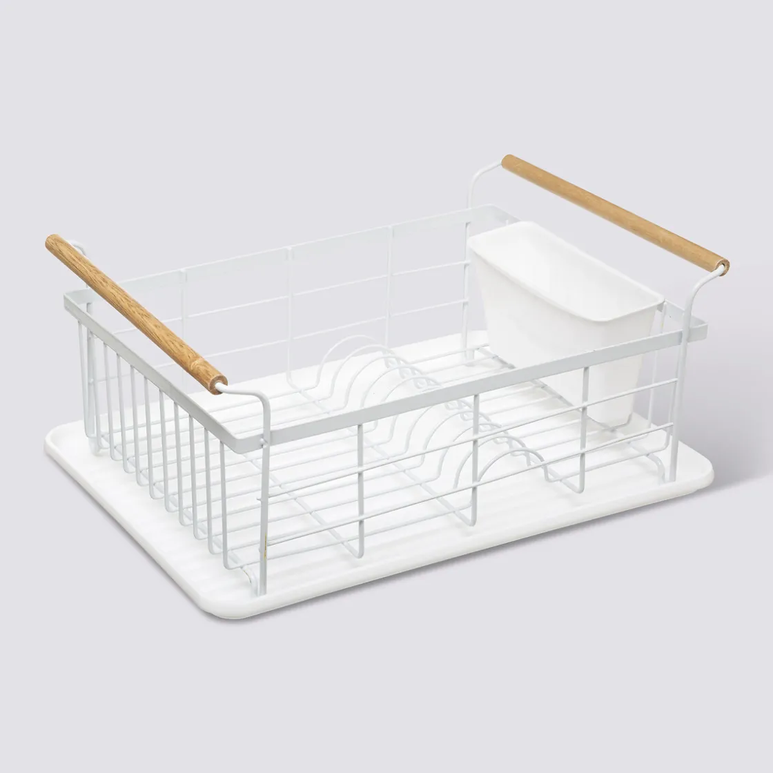 5five Égouttoir métal avec plateau, Blanc