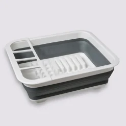 5five Égouttoir silicone rétractable, Gris et blanc