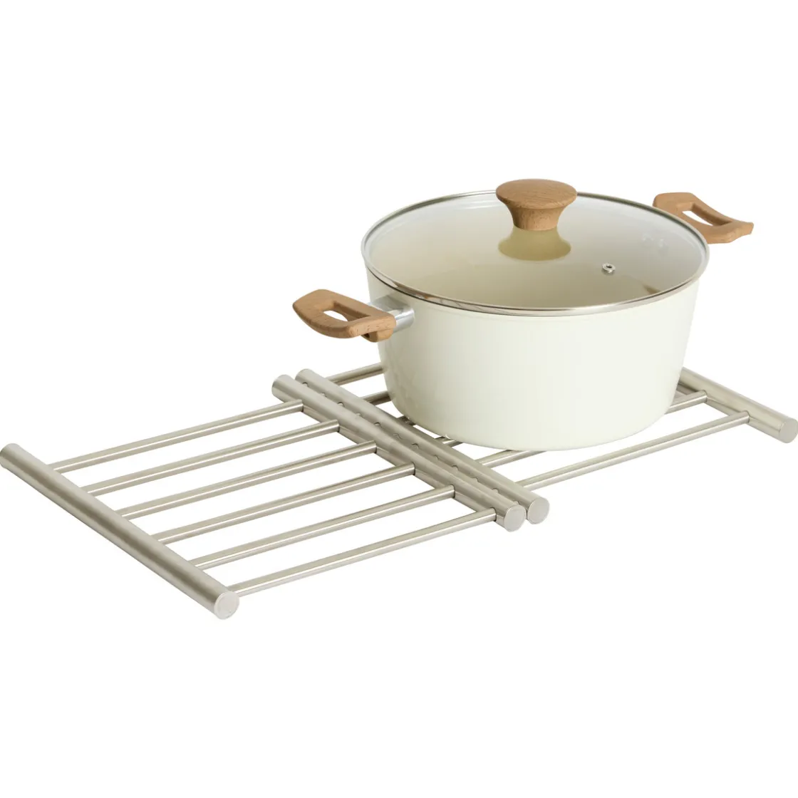 5five Grand dessous de plat extensible, Inox