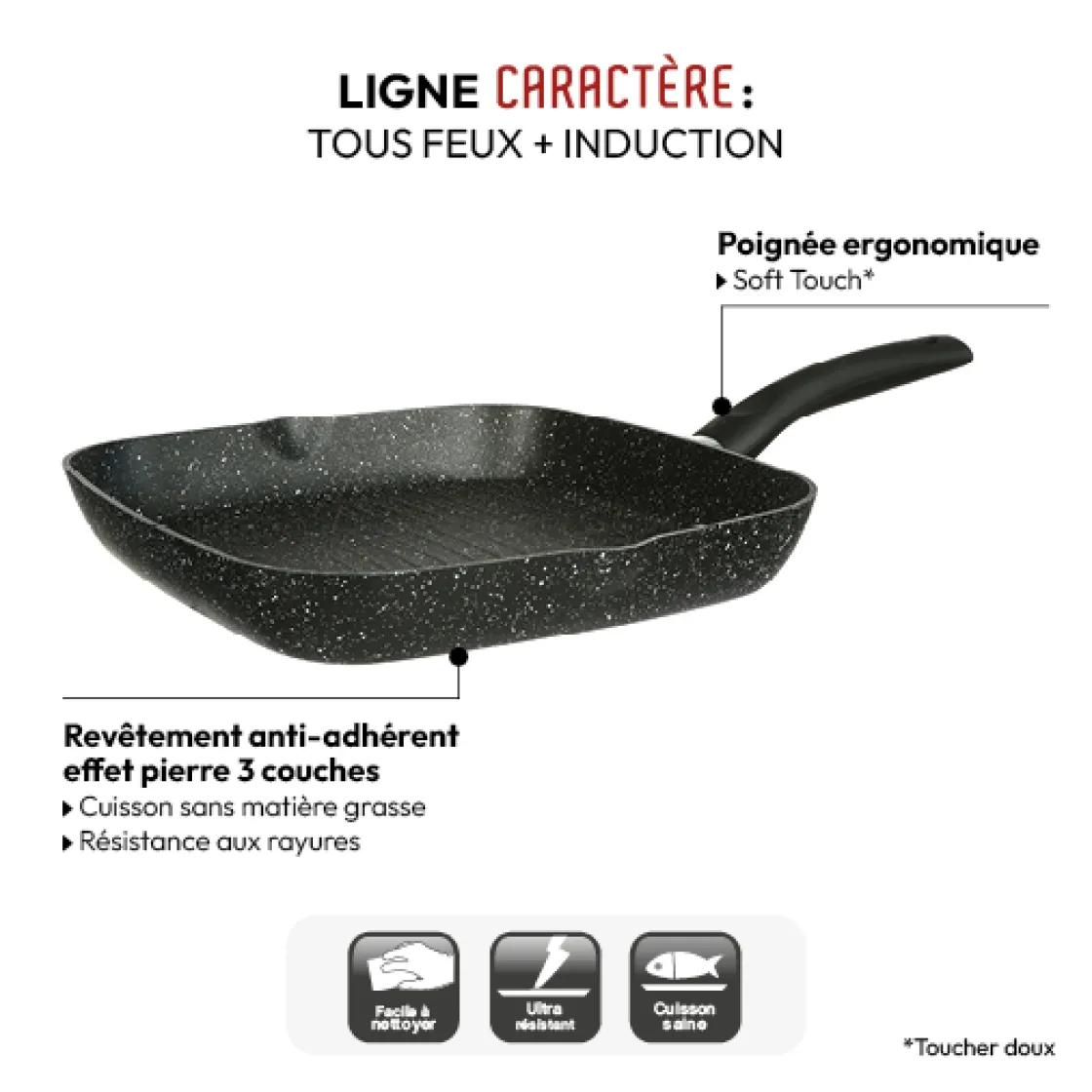 5five Grill Aluminium forgé, 28 cm