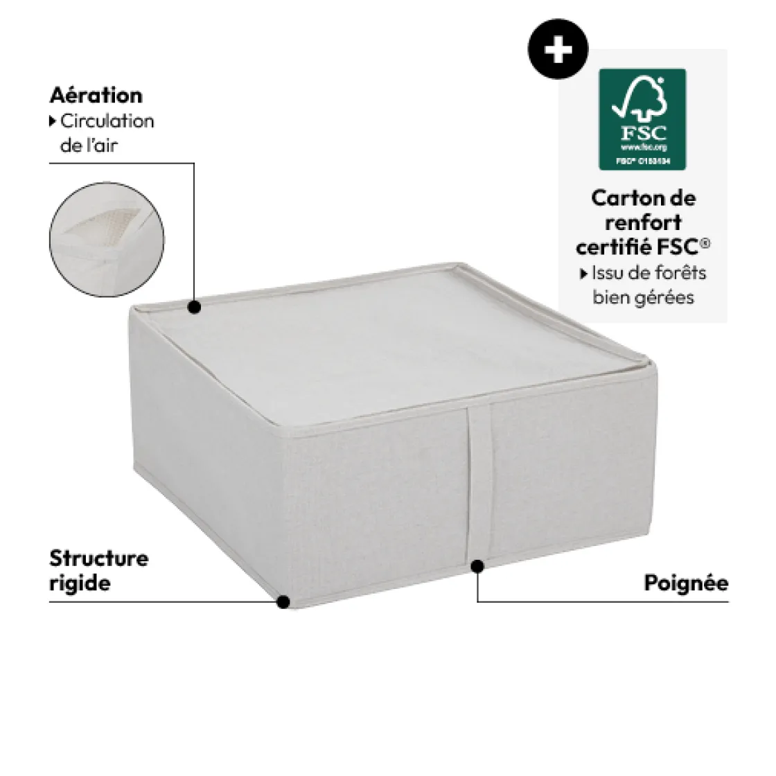 5five Housse de rangement rigide, Beige