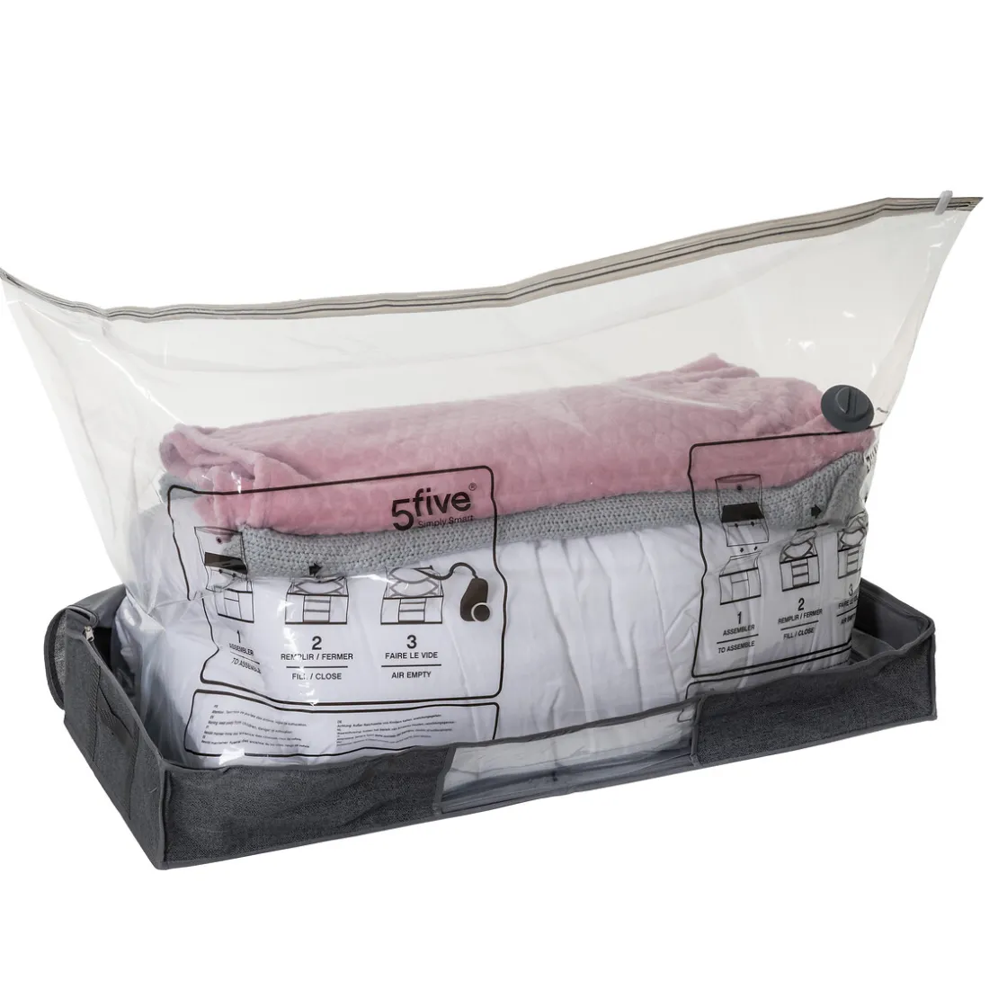 5five Housse rangement sous vide lit 100x45x15cm