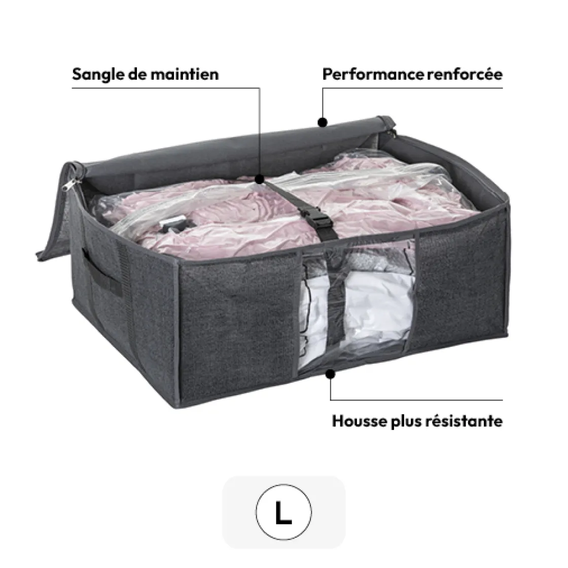 5five Housse rangement sous vide 60x45x25cm