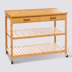 5five Ilot 2 tiroirs/2 niveaux, Bambou