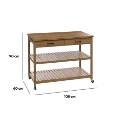 5five Ilot 2 tiroirs/2 niveaux, Bambou