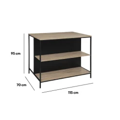 5five Ilot de bar avec rangement, Effet chêne naturel