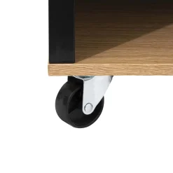 5five Ilot de cuisine à roulettes bois, Noir