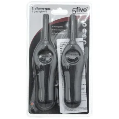 5five Lot de 2 allume-gaz rechargeables, Noir
