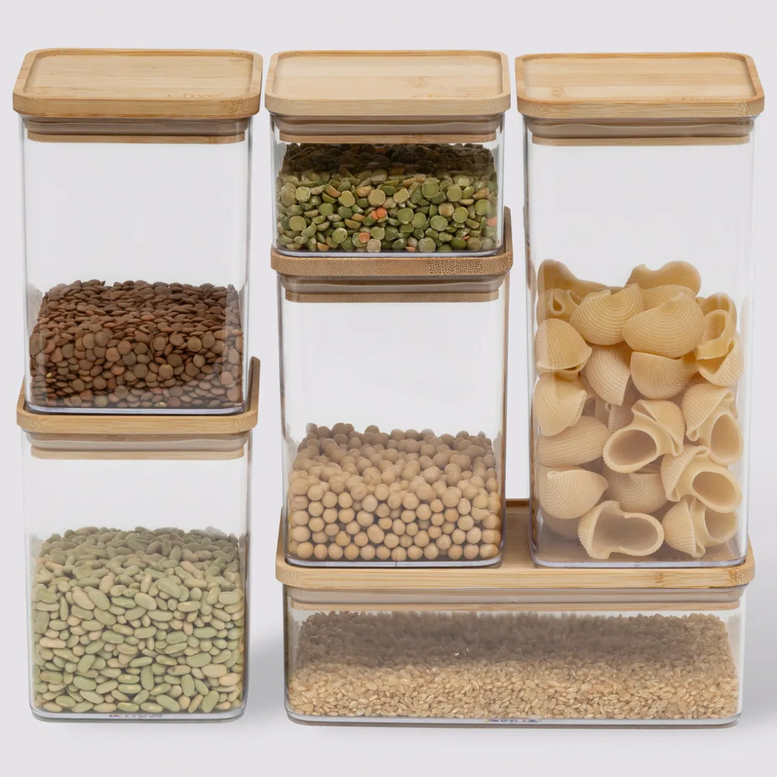 5five Lot de 6 bocaux de conservation hermétiques 0,5L à 1,5L