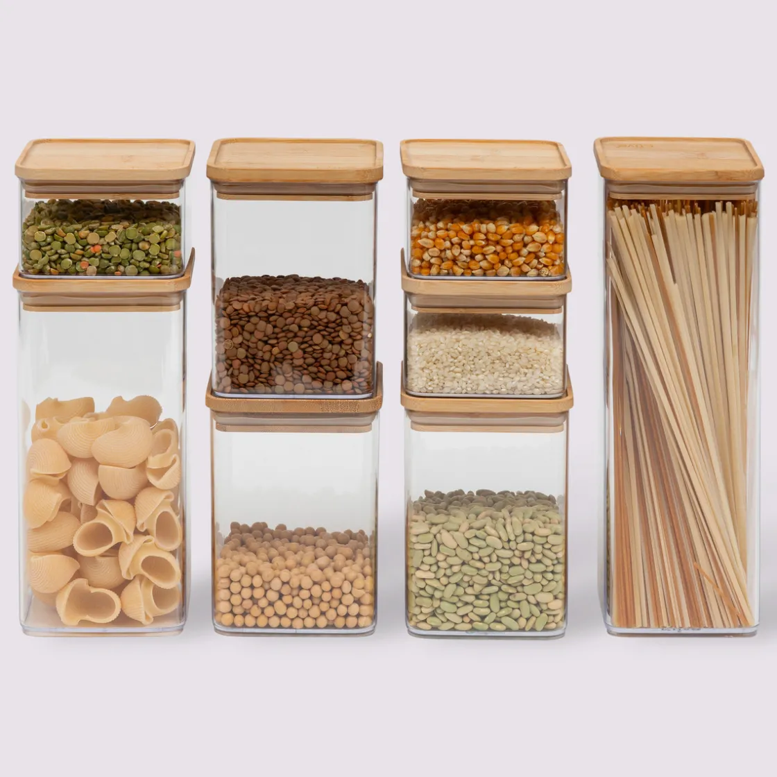 5five Lot de 8 bocaux de conservation hermétiques 0,5L à 2L