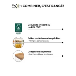 5five Lot de 8 bocaux de conservation hermétiques 0,5L à 2L