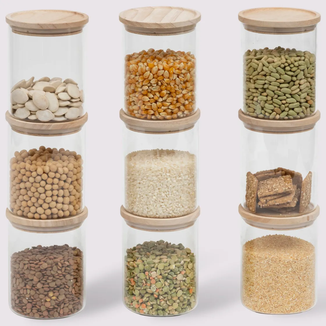 5five Lot de 9 bocaux de conservation hermétiques en verre 350ml