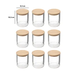 5five Lot de 9 bocaux de conservation hermétiques en verre 350ml