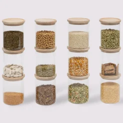 5five Lot de 12 bocaux de conservation hermétiques en verre 350ml