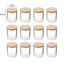 5five Lot de 12 bocaux de conservation hermétiques en verre 350ml