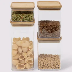 5five Lot de 4 bocaux de conservation hermétiques 0,5L à 1,5L