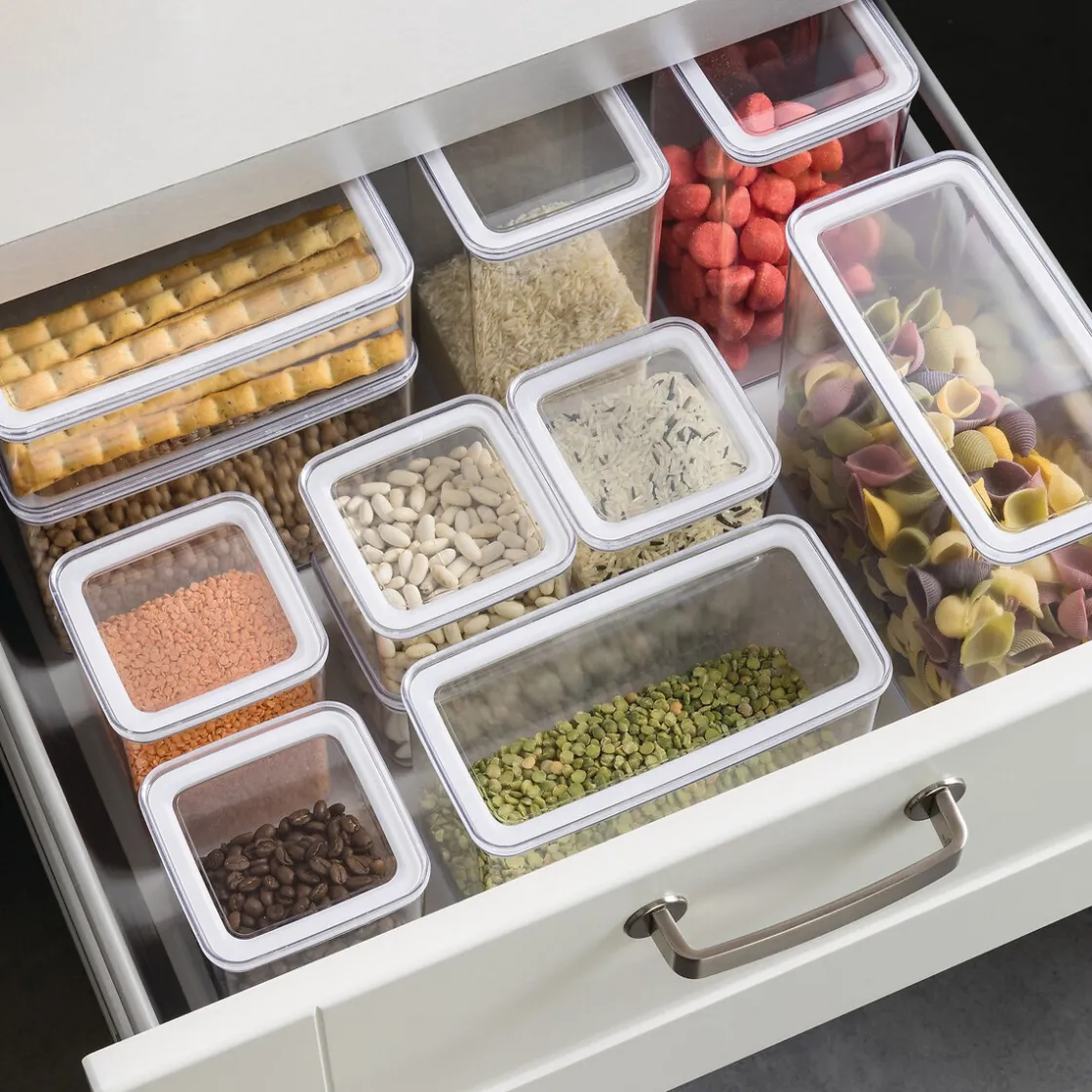 5five Lot de 8 bocaux de conservation hermétiques 0,5L à 2L