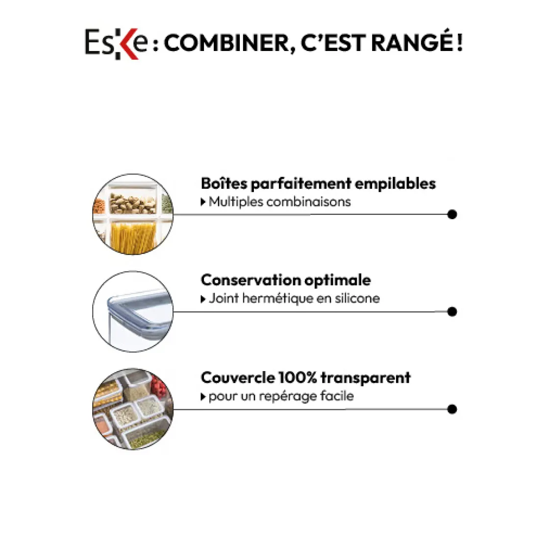 5five Lot de 8 bocaux de conservation hermétiques 1L et 1,5L