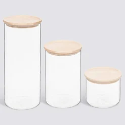 5five Lot de 3 bocaux, 0,4L/0,9L/1,5L