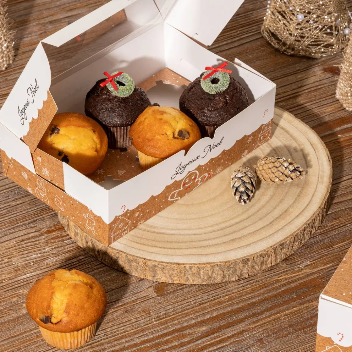 5five Lot de 5 boîtes à cupcakes, Beige