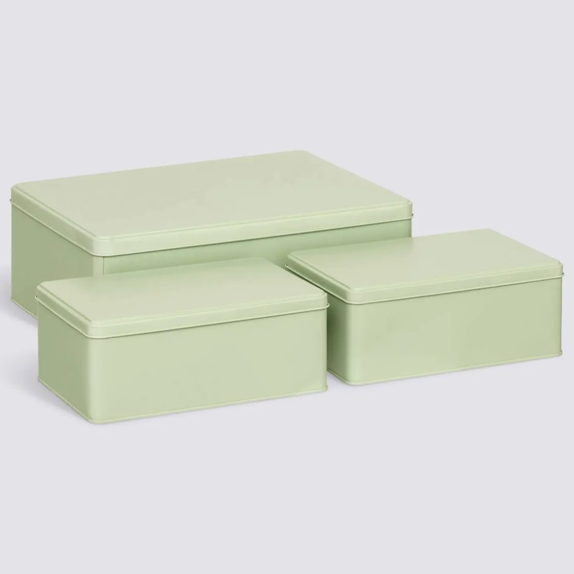 5five Lot de 3 boîtes de rangement, L.31/20,5 cm, Vert Clair