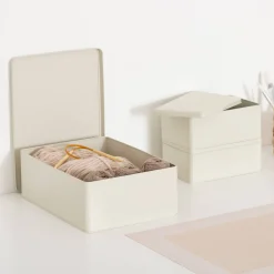 5five Lot de 3 boîtes de rangement, L.31/20,5 cm, Argile