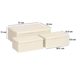 5five Lot de 3 boîtes de rangement, L.31/20,5 cm, Argile