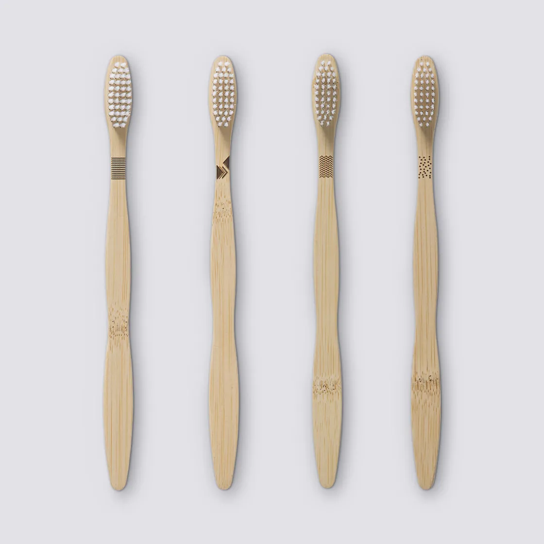5five Lot de 4 brosses à dents, Bambou