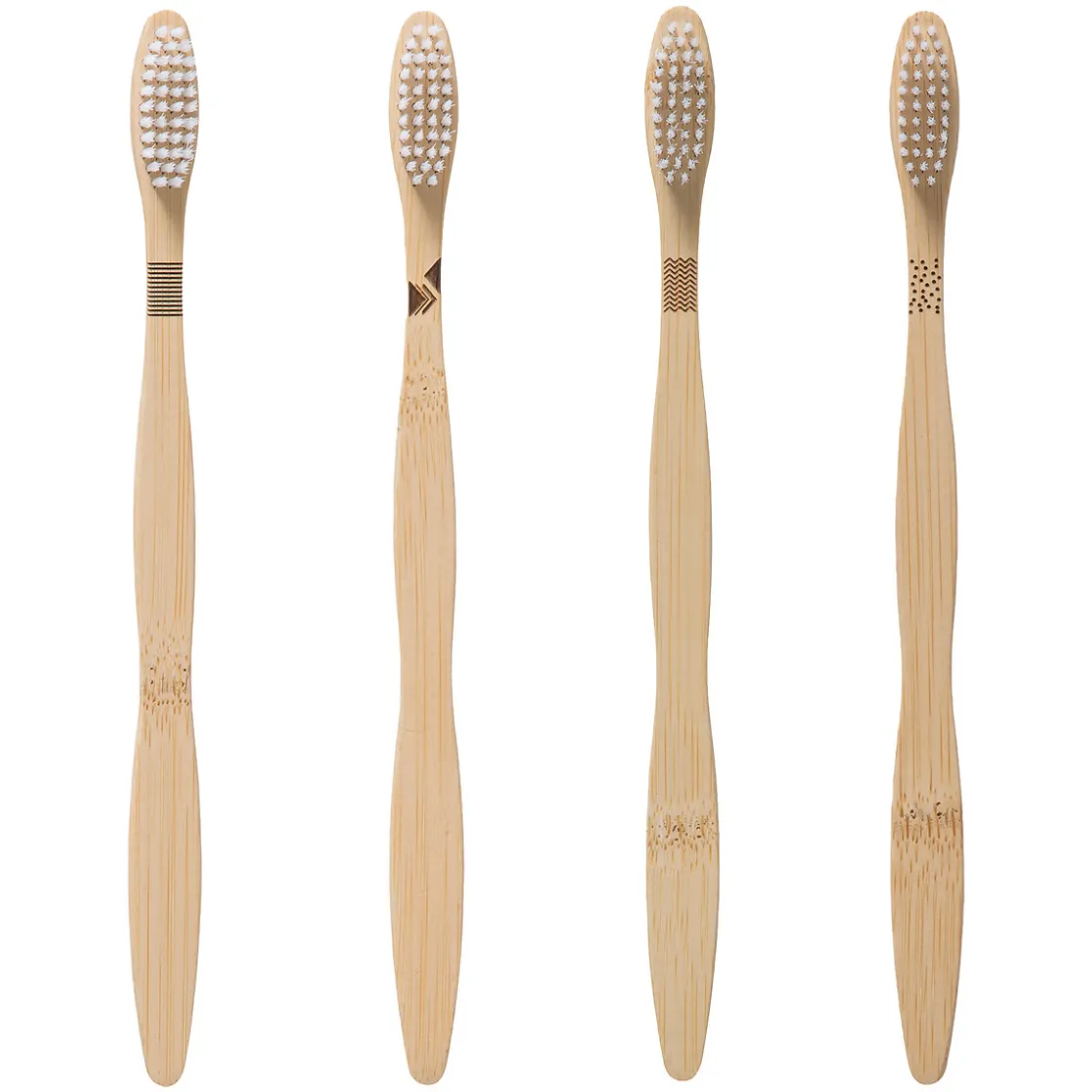 5five Lot de 4 brosses à dents, Bambou