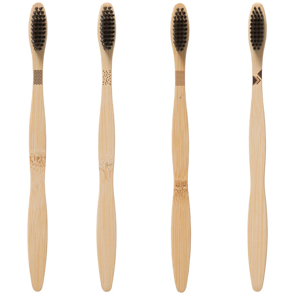 5five Lot de 4 brosses à dents, Bambou