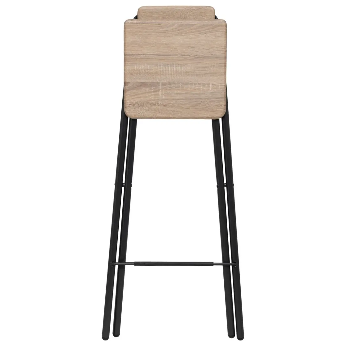 5five Lot de 2 chaises de bar pliantes, Effet chêne naturel