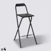 5five Lot de 4 chaises de bar pliantes, Noir