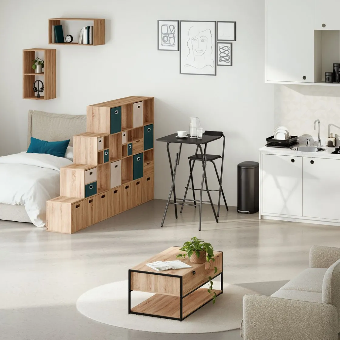 5five Lot de 4 chaises de bar pliantes, Noir