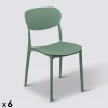 5five Lot de 6 chaises empilables plastique, Vert