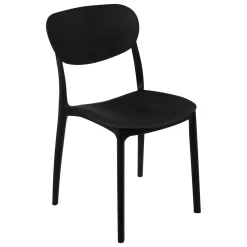 5five Lot de 6 chaises empilables plastique, Noir