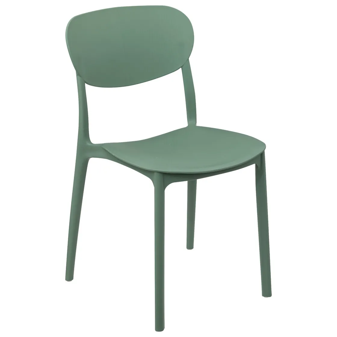 5five Lot de 4 chaises empilables plastique, Vert